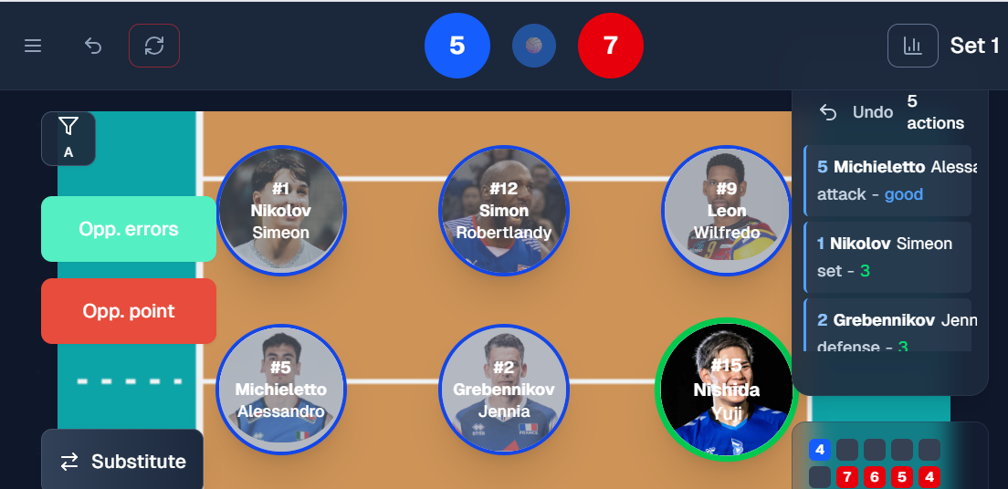 TacticalVolley mobile interface